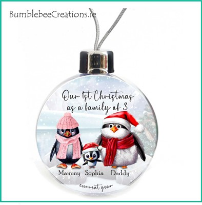 1st Christmas as a Family of 3 Christmas Bauble